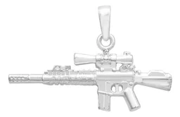 Dije Plata 925 Rifle Arma Larga con Mira Acabado Pulido - Imagen 6