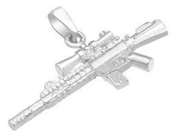 Dije Plata 925 Rifle Arma Larga con Mira Acabado Pulido - Imagen 7