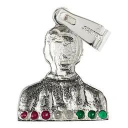 Dije Plata 925 Rostro Malverde con Zirconias Tricolor - Imagen 2