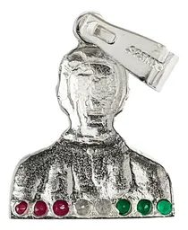 Dije Plata 925 Rostro Malverde con Zirconias Tricolor - Imagen 2