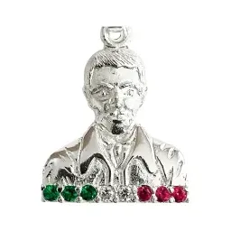 Dije Plata 925 Rostro Malverde con Zirconias Tricolor - Imagen 3