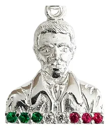 Dije Plata 925 Rostro Malverde con Zirconias Tricolor - Imagen 3