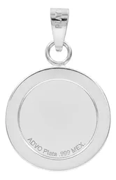 Dije Plata 999 Sagrado Corazón de Jesús con Zirconia - Imagen 2