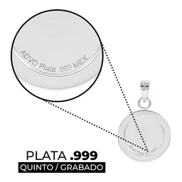 Dije Plata 999 Sagrado Corazón de Jesús con Zirconia - Imagen 3