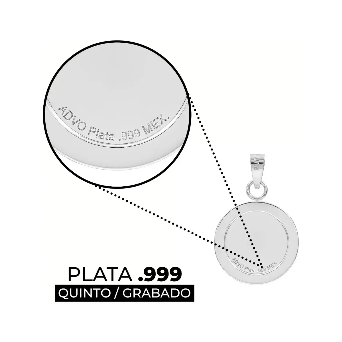 Dije Plata 999 Sagrado Corazón de Jesús con Zirconia - Imagen 3