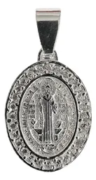 Dije Plata 925 San Benito Doble Vista con Zirconia Oval - Imagen 1