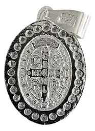 Dije Plata 925 San Benito Doble Vista con Zirconia Oval - Imagen 2