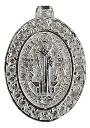 Dije Plata 925 San Benito Doble Vista con Zirconia Oval - Imagen 3