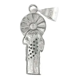 Dije Plata 925 San Judas Tadeo con Corona y Zirconias Verdes - Imagen 3