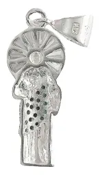 Dije Plata 925 San Judas Tadeo con Corona y Zirconias Verdes - Imagen 3