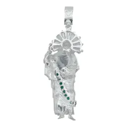 Dije Plata 925 San Judas Tadeo con Zirconia Verde Artesanal - Imagen 3