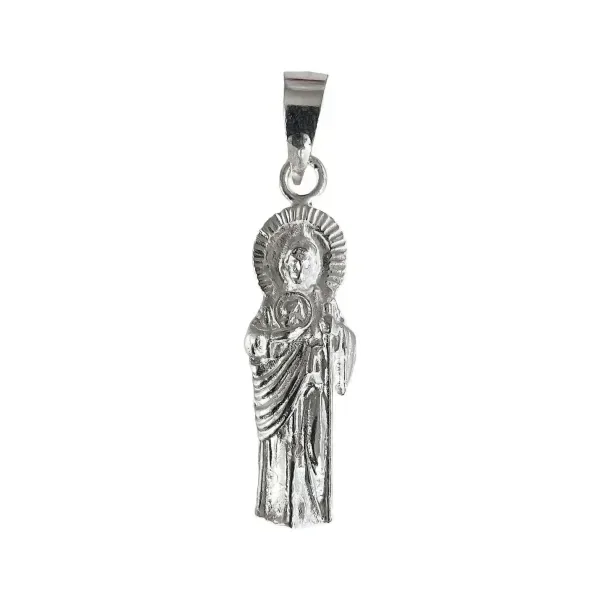 Dije Plata 925 San Judas Tadeo Medalla Religiosa Liso - Imagen 1