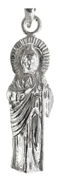 Dije Plata 925 San Judas Tadeo Medalla Religiosa Liso - Imagen 2