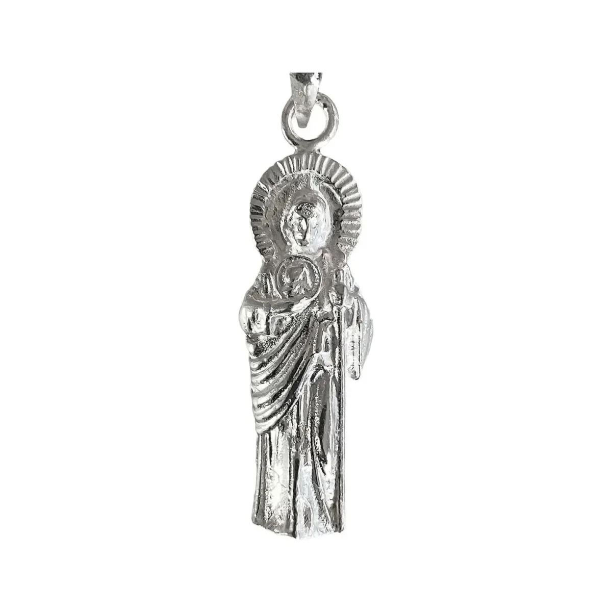 Dije Plata 925 San Judas Tadeo Medalla Religiosa Liso - Imagen 2