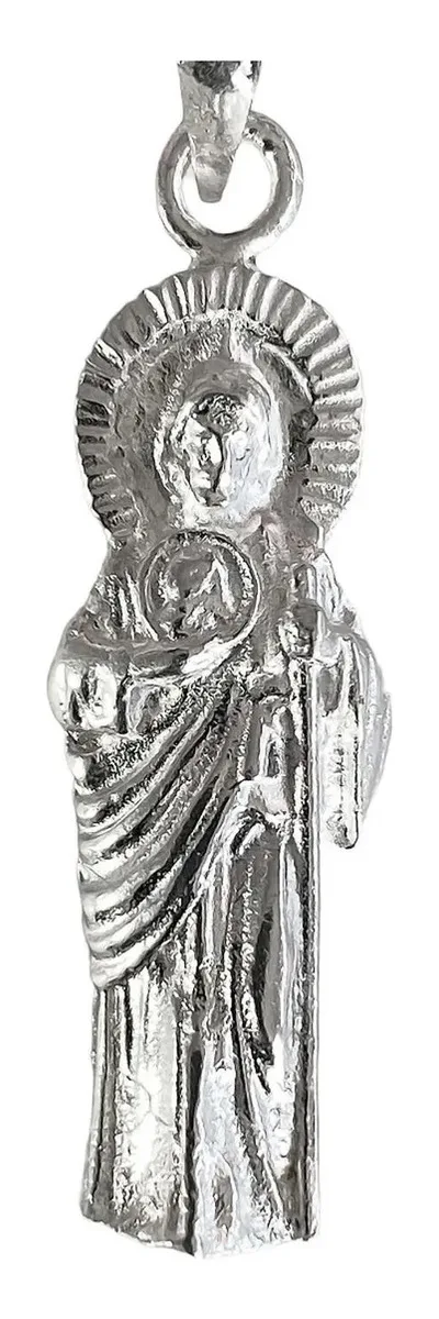 Dije Plata 925 San Judas Tadeo Medalla Religiosa Liso - Imagen 1