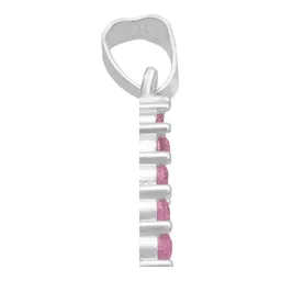 Dije Plata 925 San Judas Tadeo Plano con Zirconias Fucsia - Imagen 5
