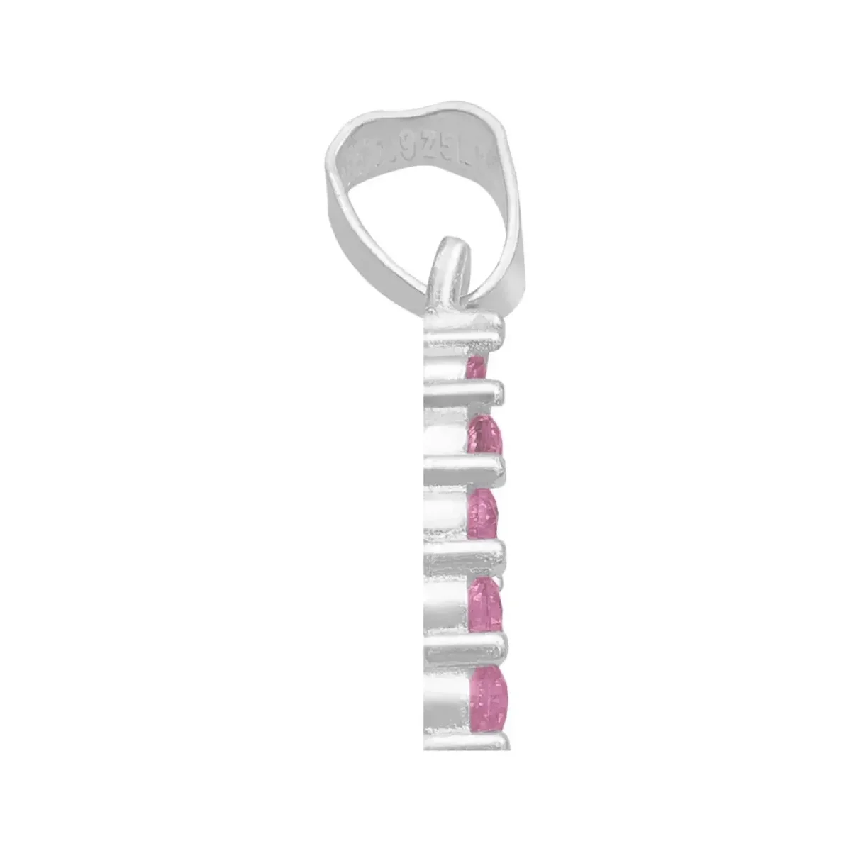 Dije Plata 925 San Judas Tadeo Plano con Zirconias Fucsia - Imagen 5