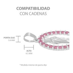 Dije Plata 925 San Judas Tadeo Plano con Zirconias Fucsia - Imagen 6