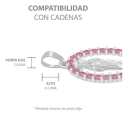 Dije Plata 925 San Judas Tadeo Plano con Zirconias Fucsia - Imagen 6