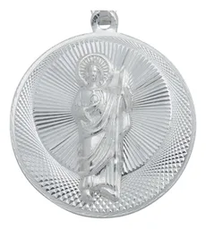 Dije Plata 925 San Judas y Virgen María Doble Vista Diamantado - Imagen 3
