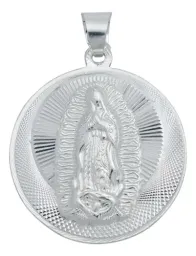Dije Plata 925 San Judas y Virgen María Doble Vista Diamantado - Imagen 4