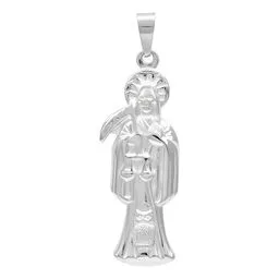 Dije Plata 925 Santa Muerte Troquelada Artesanal Unisex - Imagen 1