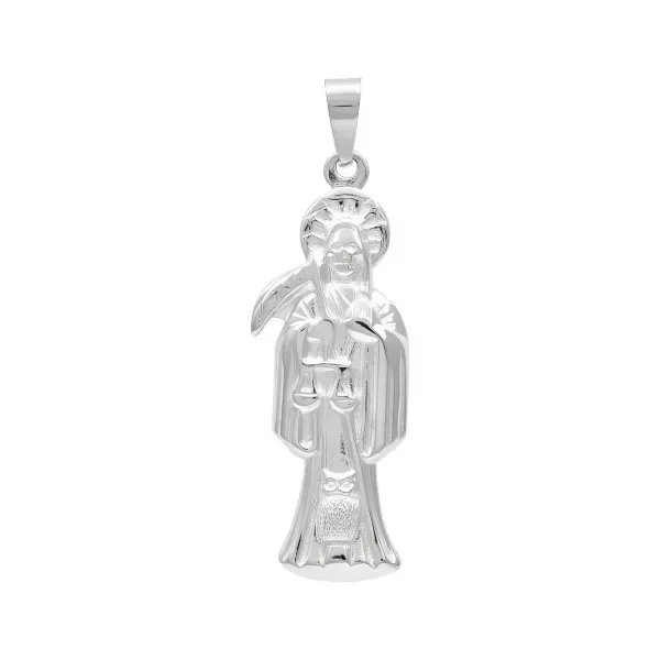 Dije Plata 925 Santa Muerte Troquelada Artesanal Unisex - Imagen 1