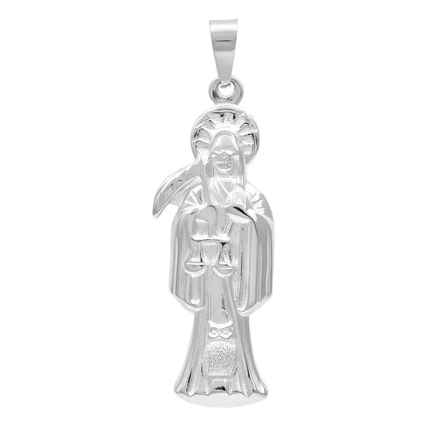 Dije Plata 925 Santa Muerte Troquelada Artesanal Unisex - Imagen 1
