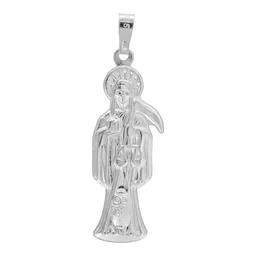 Dije Plata 925 Santa Muerte Troquelada Artesanal Unisex - Imagen 2