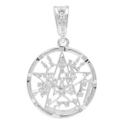 Dije Plata 925 Tetragrammatón Diamantado con Zirconia - Imagen 1