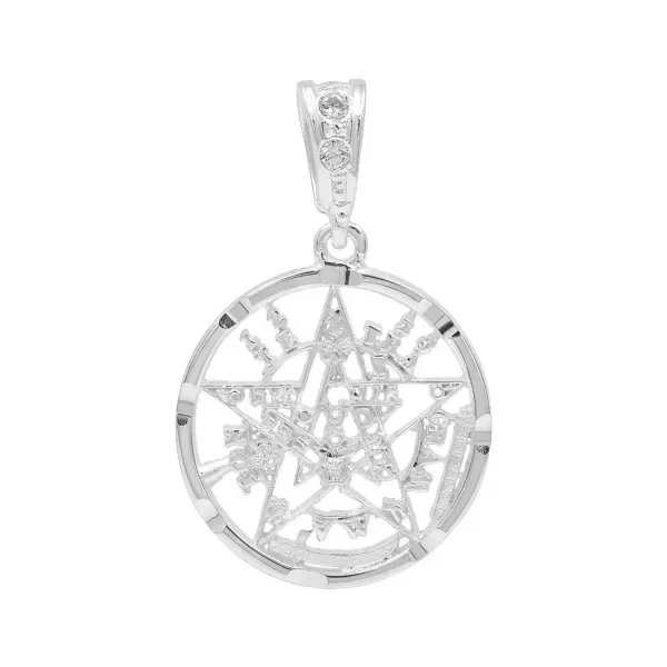 Dije Plata 925 Tetragrammatón Diamantado con Zirconia - Imagen 1