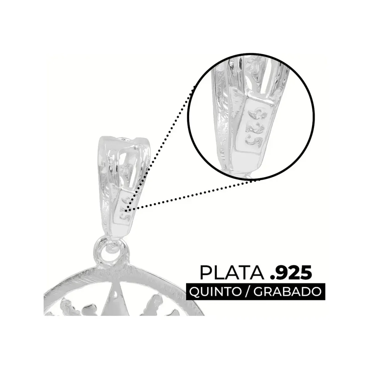 Dije Plata 925 Tetragrammatón Diamantado con Zirconia - Imagen 3