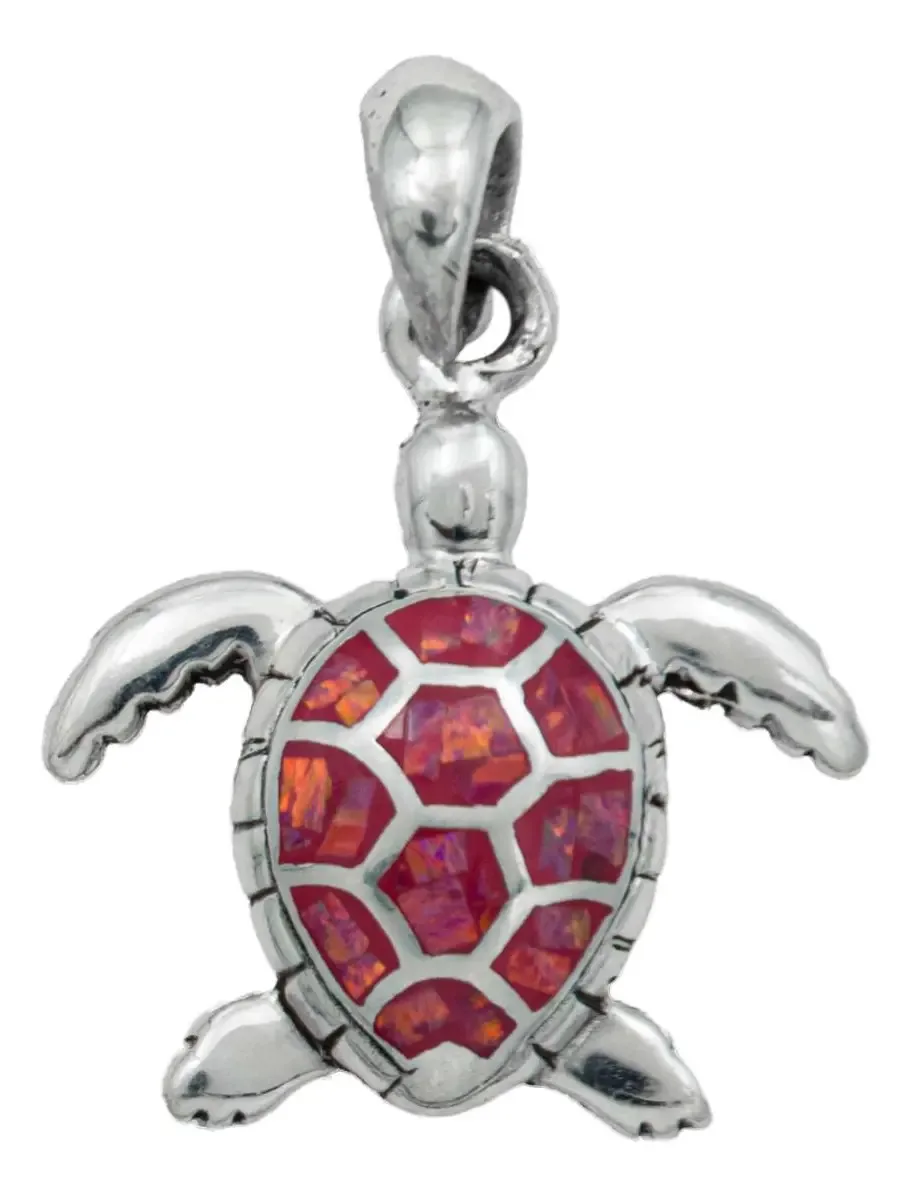 Dije de plata 925 tortuga marina con zirconia rosa brillante. Joyería de plata mexicana ideal para mamá, regalo día de la mad