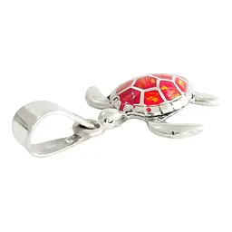 Dije Plata 925 Tortuga Marina con Zirconia Rosa - Imagen 1