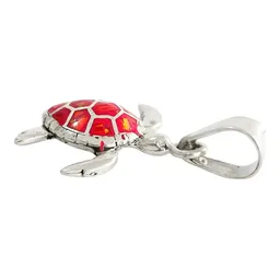 Dije Plata 925 Tortuga Marina con Zirconia Rosa - Imagen 2