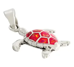 Dije Plata 925 Tortuga Marina con Zirconia Rosa - Imagen 3