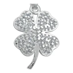 Dije Plata 925 Trébol Corazón con Zirconia Transparente - Imagen 2