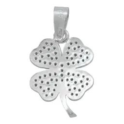 Dije Plata 925 Trébol Corazón con Zirconia Transparente - Imagen 3