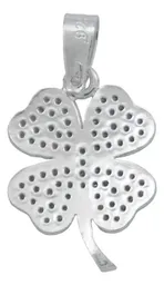 Dije Plata 925 Trébol Corazón con Zirconia Transparente - Imagen 3