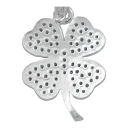 Dije Plata 925 Trébol Corazón con Zirconia Transparente - Imagen 4