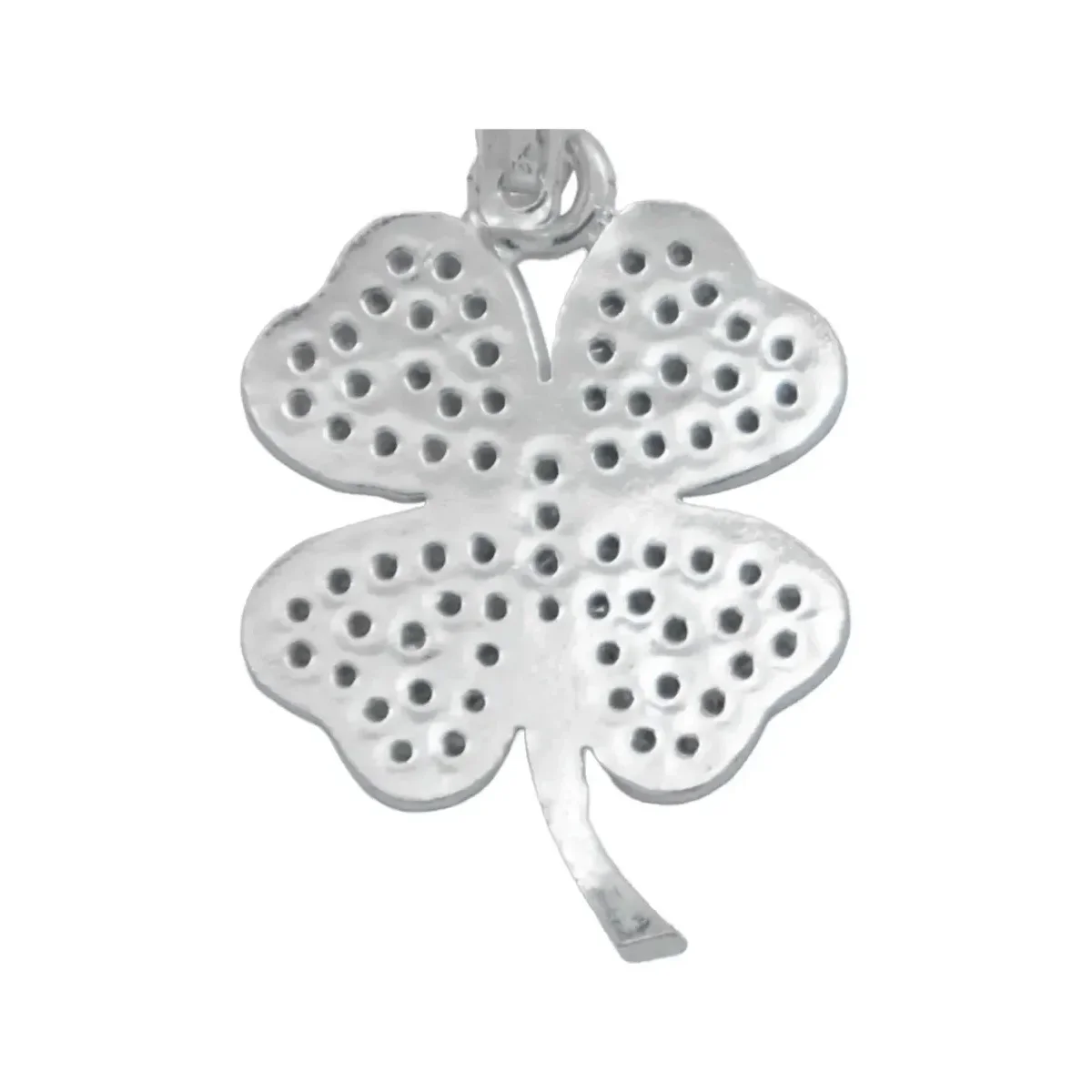 Dije Plata 925 Trébol Corazón con Zirconia Transparente - Imagen 4