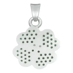Dije Plata 925 Trébol Cuatro Hojas con Zirconias Verdes - Imagen 2