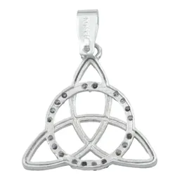 Dije Plata 925 Triqueta Celta Círculo Zirconia Multicolor - Imagen 3