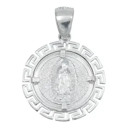 Dije Plata 925 Virgen de Guadalupe Grecas Diamantado con Zirconia - Imagen 3