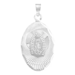 Dije Plata .925 Virgen de Guadalupe Ovalado Diamantado - Imagen 1
