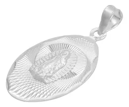 Dije Plata .925 Virgen de Guadalupe Ovalado Diamantado - Imagen 3