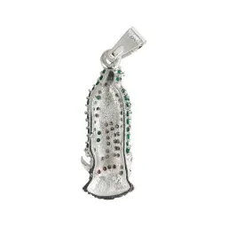Dije Plata 925 Virgen de Guadalupe Zirconia Verde para Cadena - Imagen 2