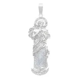 Dije Plata 925 Virgen Desatanudos Detallado Zirconia - Imagen 1