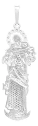 Dije Plata 925 Virgen Desatanudos Detallado Zirconia - Imagen 2