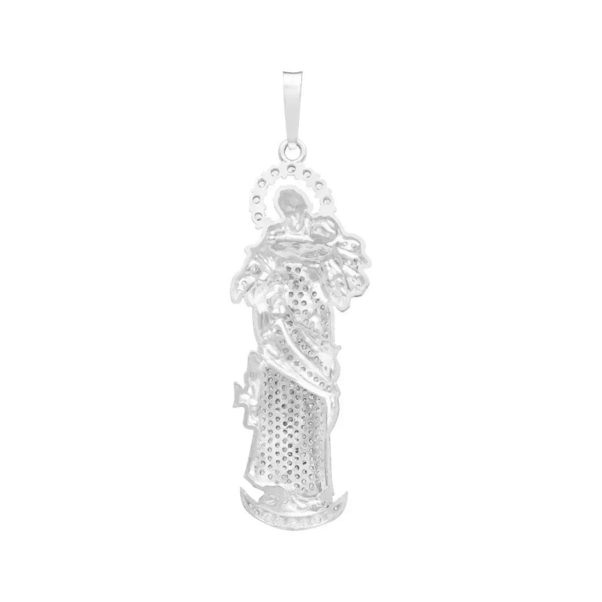 Dije Plata 925 Virgen Desatanudos Detallado Zirconia - Imagen 2